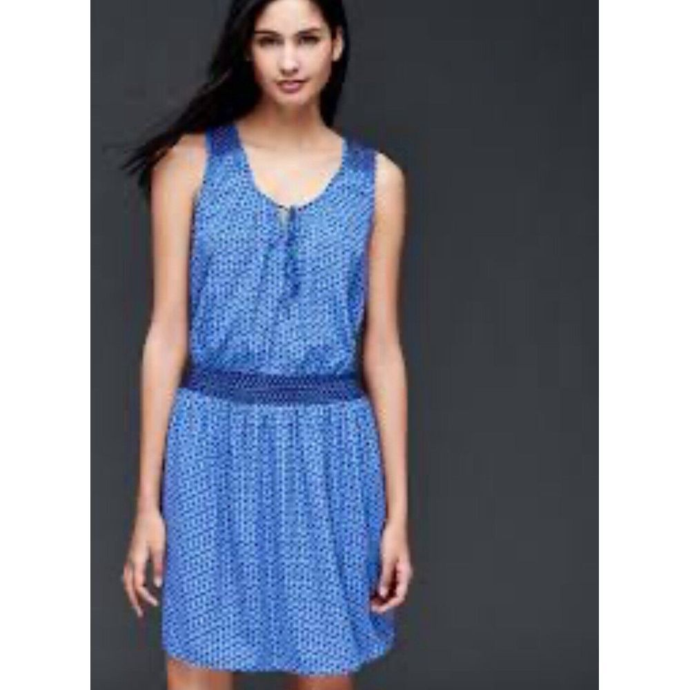 Gap‎ Sleeveless Blue Pattern Smock Dress Size Large